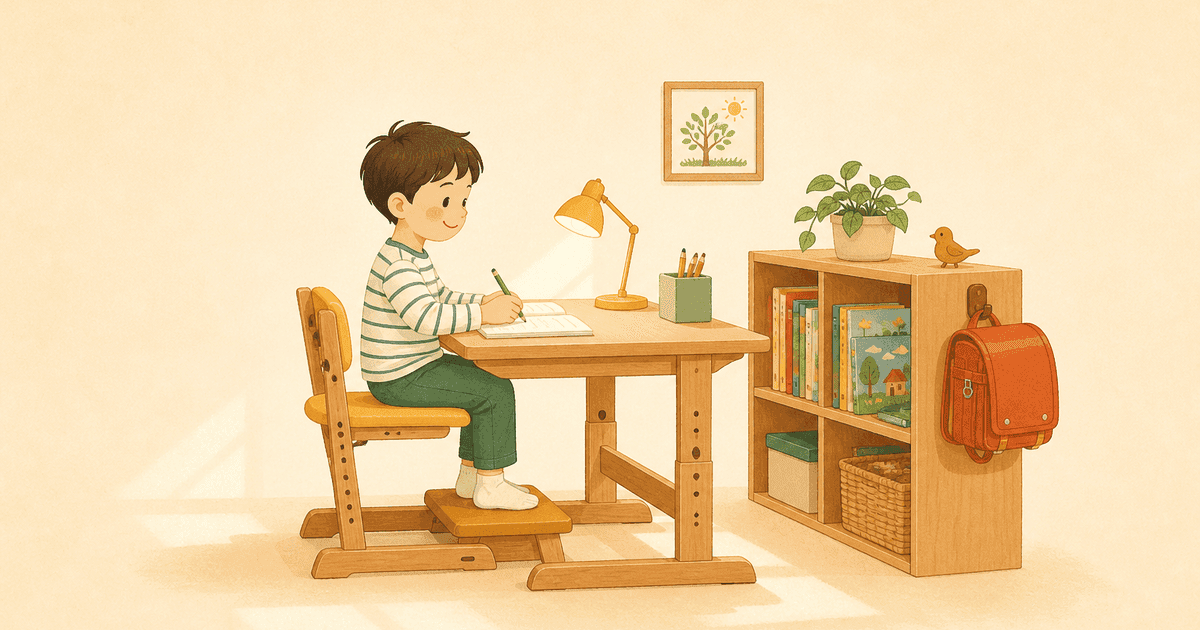 学習机の選び方｜そもそも必要?リビング学習との比較と、タイプ別・高さの合わせ方