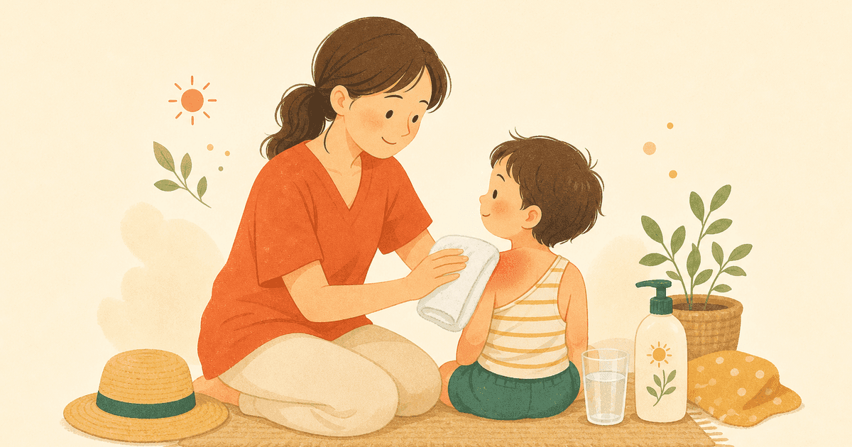 子どもが日焼け(サンバーン)したあとのケアと受診の目安｜まず冷やす・保湿・こすらない