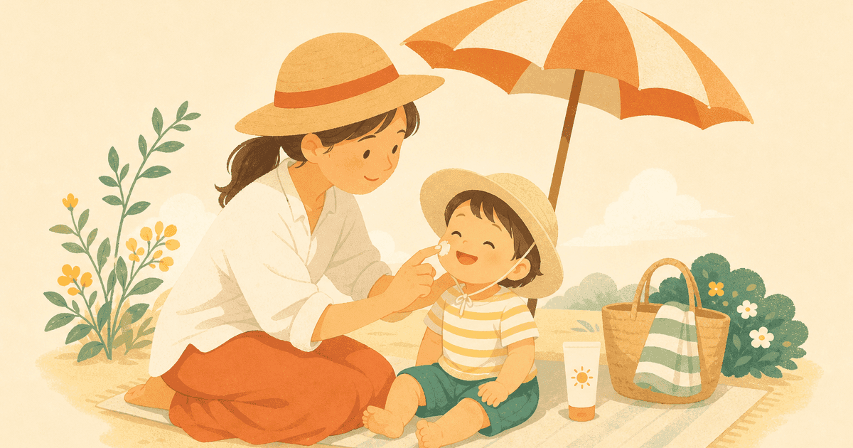 赤ちゃん・子どもの日焼け止めの選び方｜散乱剤・SPF/PAの目安と塗り方・落とし方