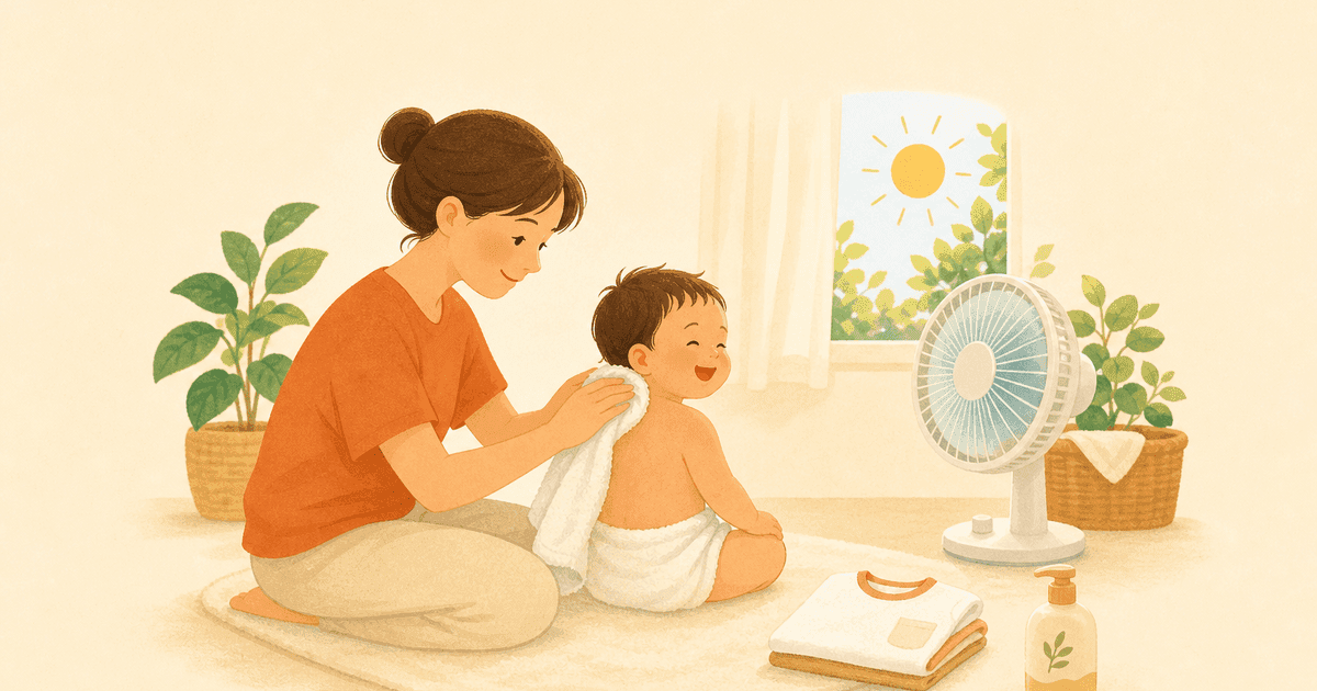 赤ちゃん・子どものあせも予防と夏のスキンケア｜とびひへの悪化を防ぐ清潔・保湿・服装