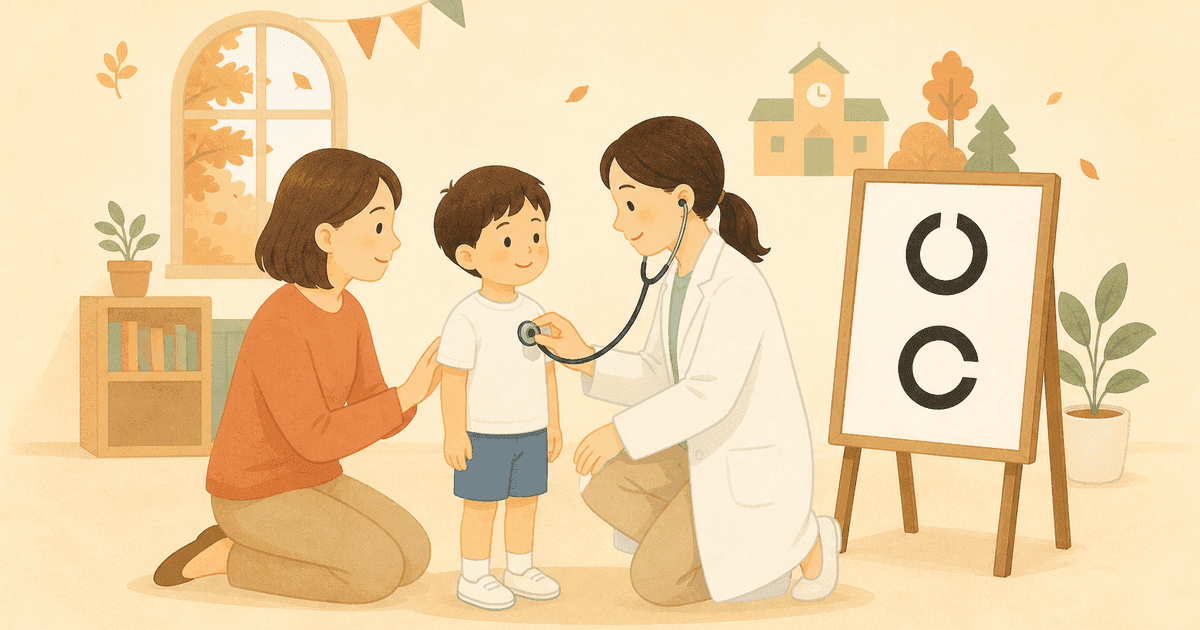 就学時健康診断の完全ガイド｜2026年秋は2027年4月入学の子が対象。通知はいつ届く?当日の流れと持ち物