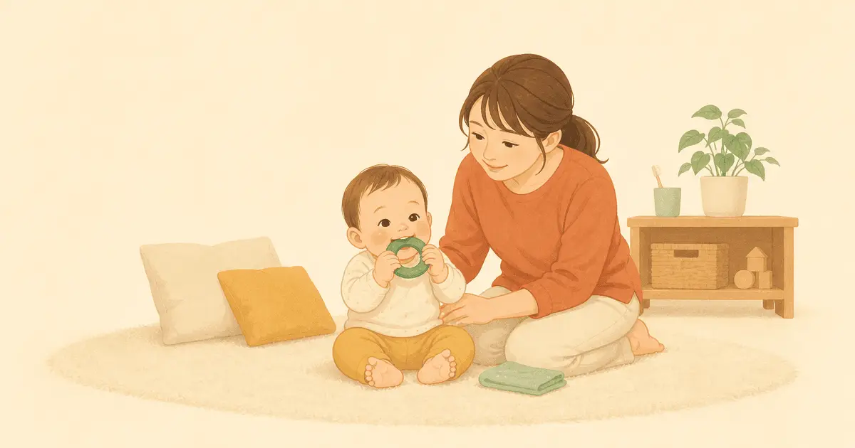 赤ちゃんの歯はいつ生える？｜生える順番の目安と歯ぐずりの対処・歯固めの選び方(0〜1歳)