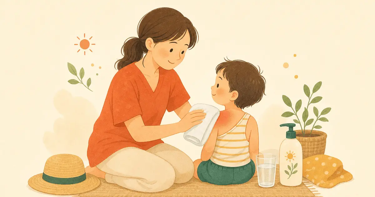 子どもが日焼け(サンバーン)したあとのケアと受診の目安｜まず冷やす・保湿・こすらない