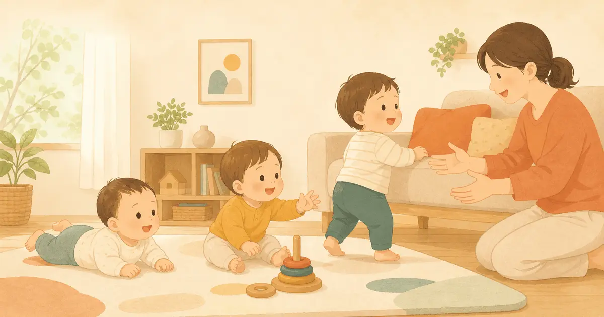 首すわり・寝返り・ひとり歩きはいつ?｜赤ちゃんの運動発達の目安と個人差の考え方(令和5年調査の通過率つき)